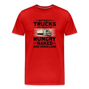 Truck driver Truck driver Grandpa - Truck driver Pensioner - Men's Premium Organic T-Shirt - red - Front - Damien (186cm)