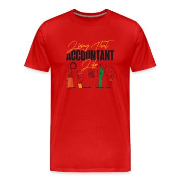 Comptable Comptable Comptable - T-shirt bio Premium Homme - rouge - Devant - Damien (186cm)