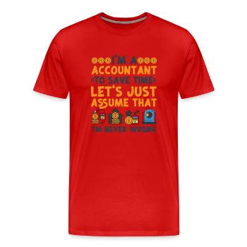 Comptable Comptable Comptable - T-shirt bio Premium Homme - rouge - Devant - Damien (186cm)