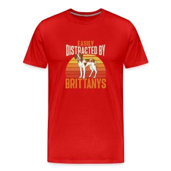 Français Bretagne Épagneul Epagneul Breton Cadeau - T-shirt bio Premium Homme - rouge - Devant - Damien (186cm)