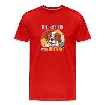 Français Bretagne Épagneul Epagneul Breton Cadeau - T-shirt bio Premium Homme - rouge - Devant - Damien (186cm)
