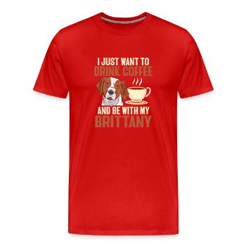 Français Bretagne Épagneul Epagneul Breton Cadeau - T-shirt bio Premium Homme - rouge - Devant - Damien (186cm)