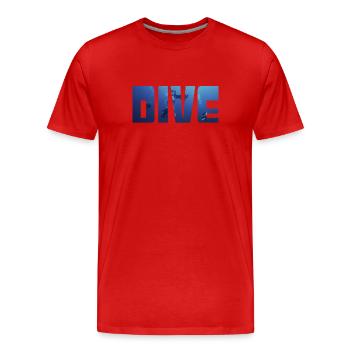 plonger - T-shirt bio Premium Homme - rouge - Devant - Damien (186cm)