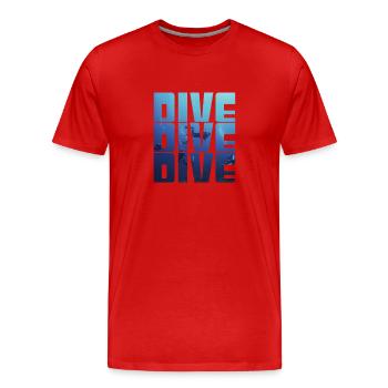 plonger - T-shirt bio Premium Homme - rouge - Devant - Damien (186cm)