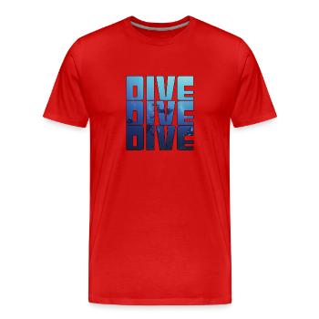dive - Men's Premium Organic T-Shirt - red - Front - Damien (186cm)