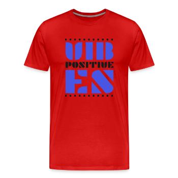 Ondes positives - T-shirt bio Premium Homme - rouge - Devant - Damien (186cm)