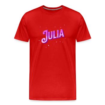 Le prénom de Julia personnalisé - T-shirt bio Premium Homme - rouge - Devant - Damien (186cm)