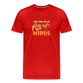 Chicken Wings Wing Hot Cooked Chicken Fast Food - Männer Premium Bio T-Shirt - Rot - Vorne - Damien (186cm)