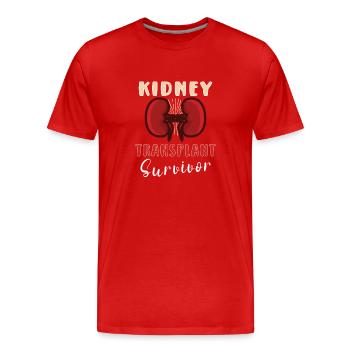Kidney Transplant Kidney Donor Kidney Disease - Men's Premium Organic T-Shirt - red - Front - Damien (186cm)