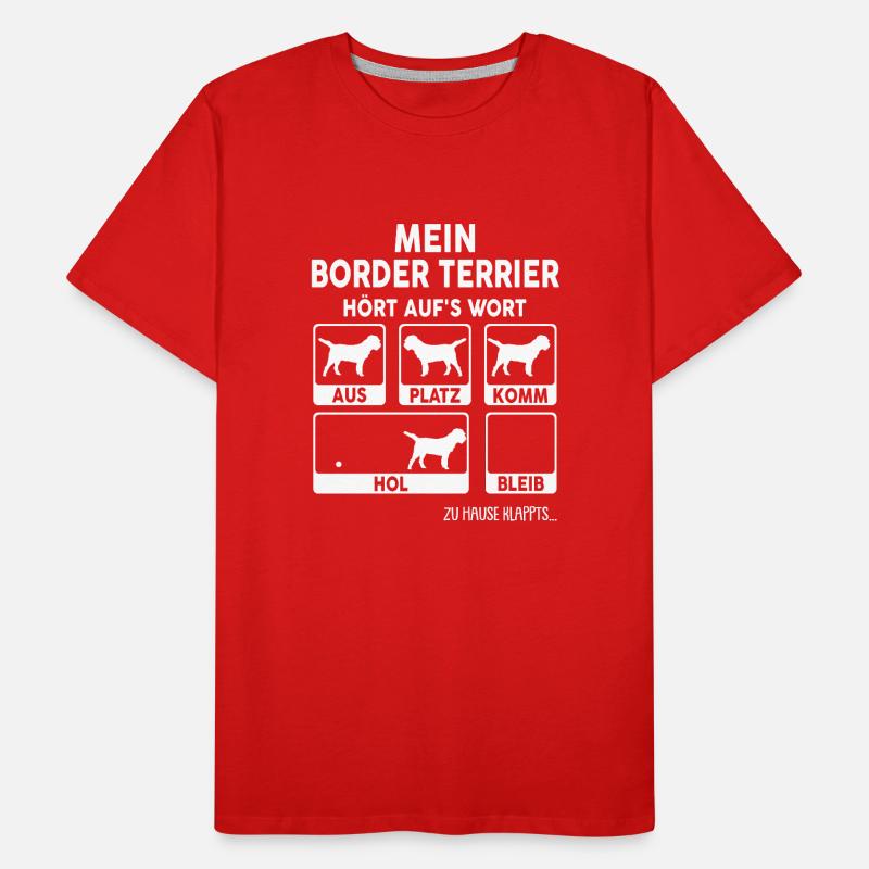 Border Terrier Geschenk Hunde Männer Premium Bio T-Shirt