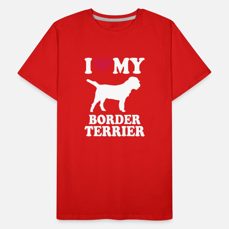 Border Terrier Geschenk Hunde Männer Premium Bio T-Shirt