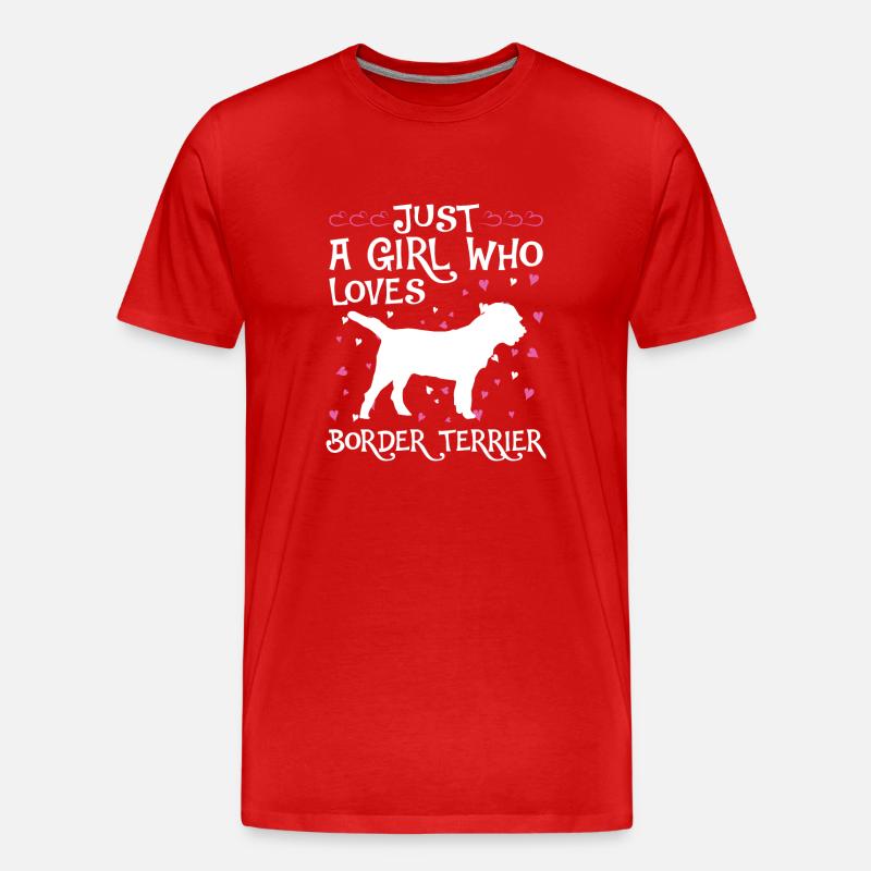 Border Terrier Geschenk Hunde - Männer Premium Bio T-Shirt - Rot