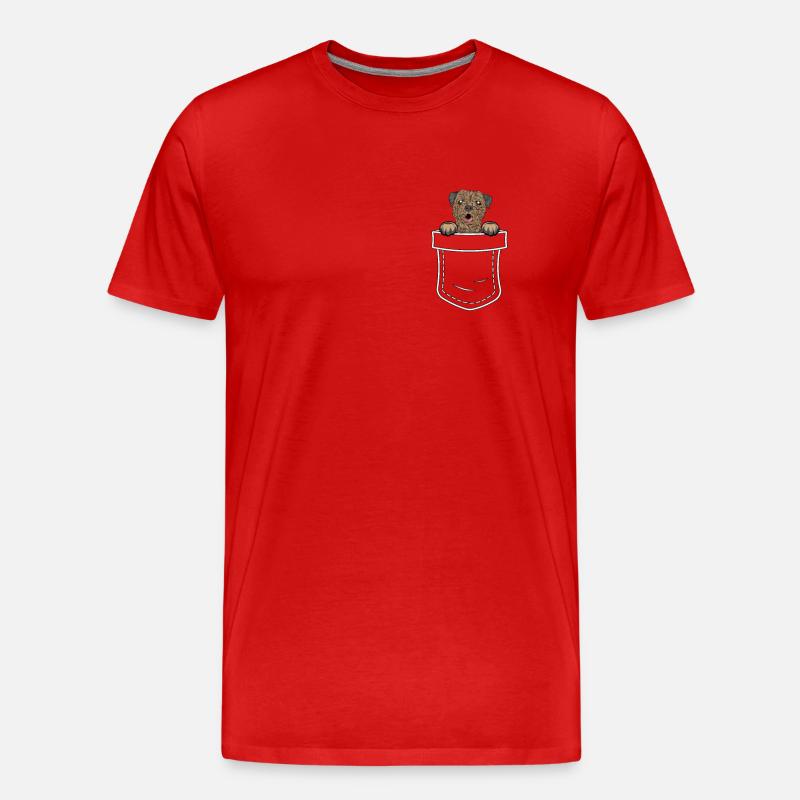 Border Terrier Geschenk Hunde - Männer Premium Bio T-Shirt - Rot