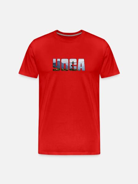 Yoga - Männer Premium Bio T-Shirt - Rot