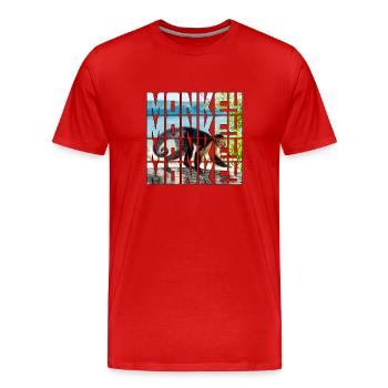 Singe - T-shirt bio Premium Homme - rouge - Devant - Damien (186cm)