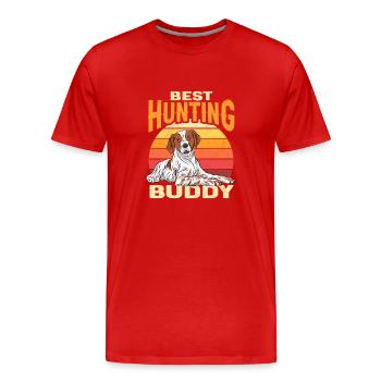 Épagneul Breton Épagneul Cadeau - T-shirt bio Premium Homme - rouge - Devant - Damien (186cm)