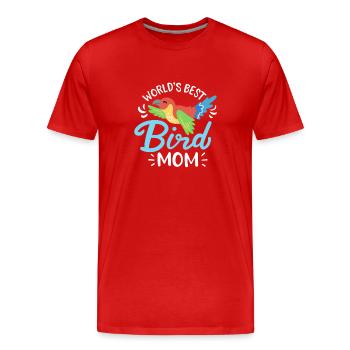 Die Weltbeste Vogelmama Papagei - Männer Premium Bio T-Shirt - Rot - Vorne - Damien (186cm)