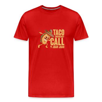 Tacos Taco mexicain Fast-food cadeau - T-shirt bio Premium Homme - rouge - Devant - Damien (186cm)