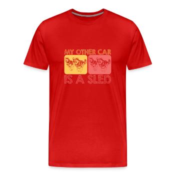 Sled Dog Racing Sled Dogs Gift - Men's Premium Organic T-Shirt - red - Front - Damien (186cm)