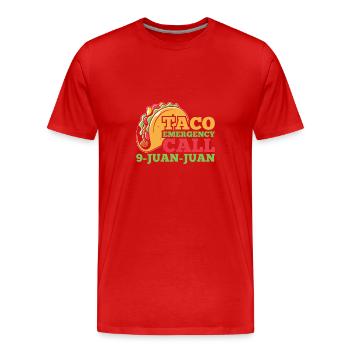 Tacos Taco mexicain Fast-food cadeau - T-shirt bio Premium Homme - rouge - Devant - Damien (186cm)
