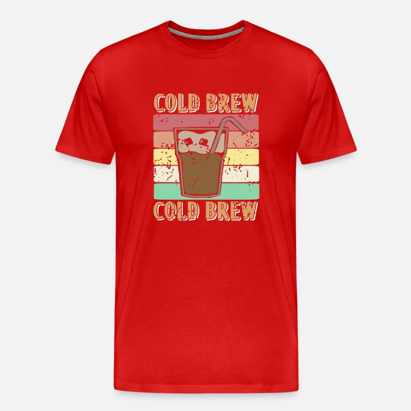 Eiskaffee - Cold Brew - Männer Premium Bio T-Shirt - Rot