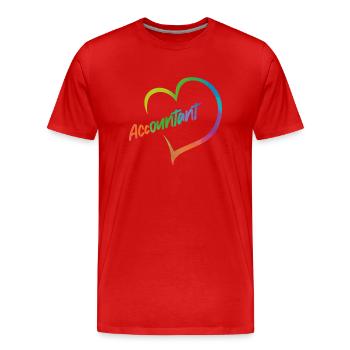 Comptable Comptable Comptable - T-shirt bio Premium Homme - rouge - Devant - Damien (186cm)