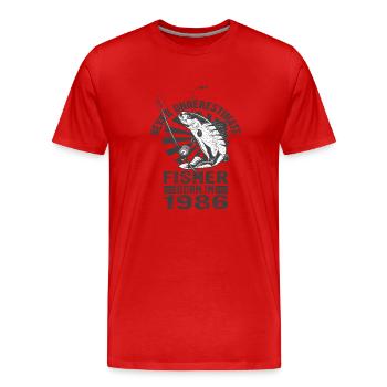 Never Underestimate Fisher Born In 1986 - Männer Premium Bio T-Shirt - Rot - Vorne - Damien (186cm)