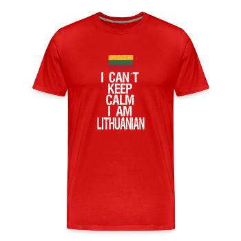 Je n’arrive pas à garder mon calme, je suis lituanien - T-shirt bio Premium Homme - rouge - Devant - Damien (186cm)