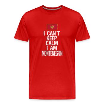Je n’arrive pas à garder mon calme, je suis monténégrin - T-shirt bio Premium Homme - rouge - Devant - Damien (186cm)