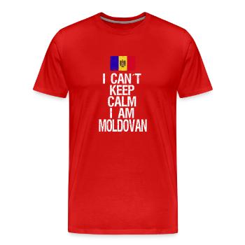 Je n’arrive pas à garder mon calme, je suis moldave - T-shirt bio Premium Homme - rouge - Devant - Damien (186cm)