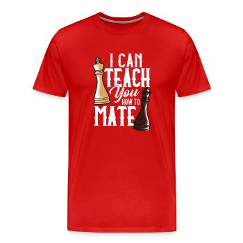 Joueurs d’échecs Échecs - T-shirt bio Premium Homme - rouge - Devant - Damien (186cm)