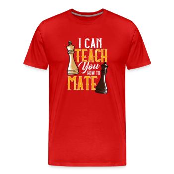 Joueurs d’échecs Échecs - T-shirt bio Premium Homme - rouge - Devant - Damien (186cm)