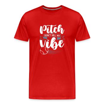 baseball vibe - Männer Premium Bio T-Shirt - Rot - Vorne - Damien (186cm)