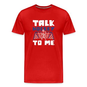 Field Hockey Sports - Men's Premium Organic T-Shirt - red - Front - Damien (186cm)