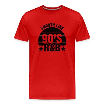 90s R&B Music Cassette 90 Years of Songs - Men's Premium Organic T-Shirt - red - Front - Damien (186cm)