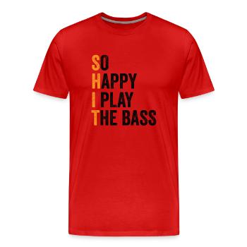 Bassist Musik Bassspieler Musiker Bass Gitarre - Männer Premium Bio T-Shirt - Rot - Vorne - Damien (186cm)
