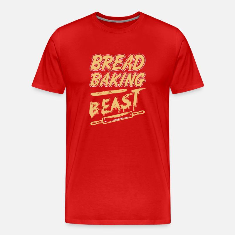 Bread baker beast - Männer Premium Bio T-Shirt - Rot