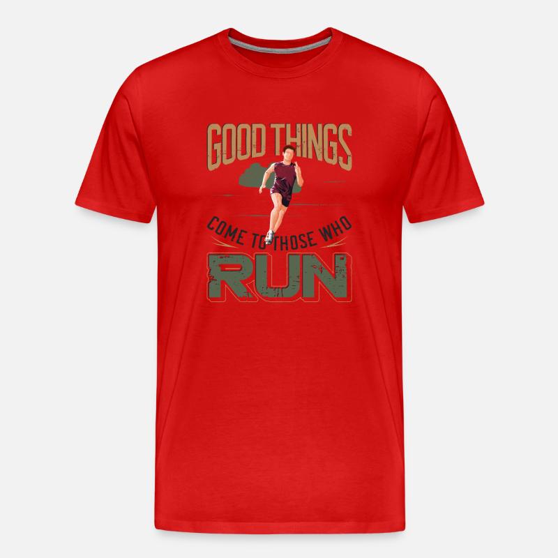 Running Runner Half Marathon - Männer Premium Bio T-Shirt - Rot