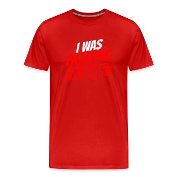 Ich Habe Mit Einem Bären Gekämpft Erholung Patient - Männer Premium Bio T-Shirt - Rot - Vorne - Damien (186cm)