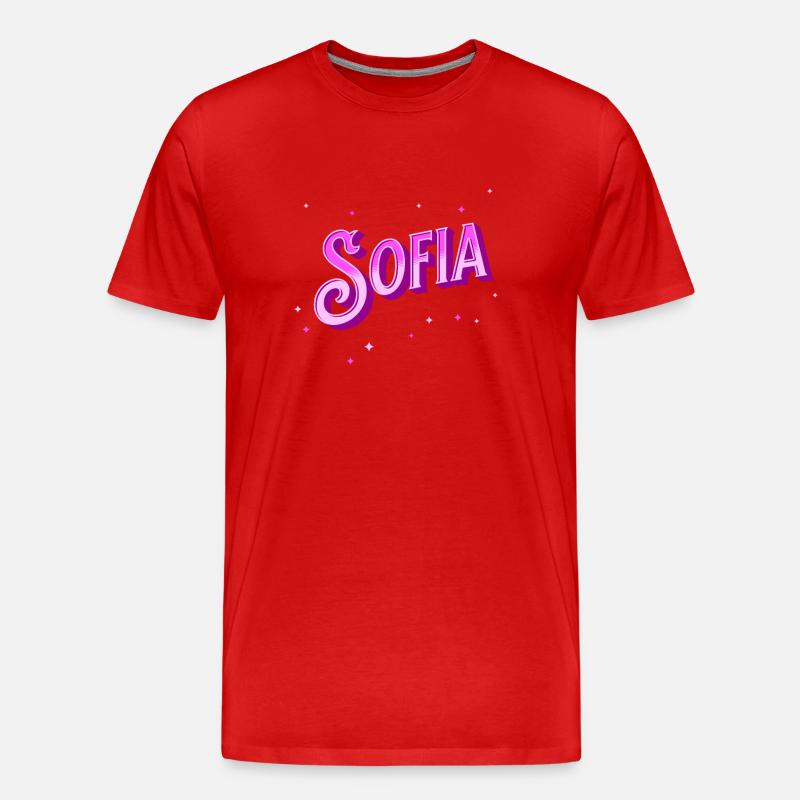 Sofia Namen personalisiert - Männer Premium Bio T-Shirt - Rot