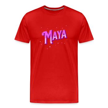 Noms mayas personnalisés - T-shirt bio Premium Homme - rouge - Devant - Damien (186cm)
