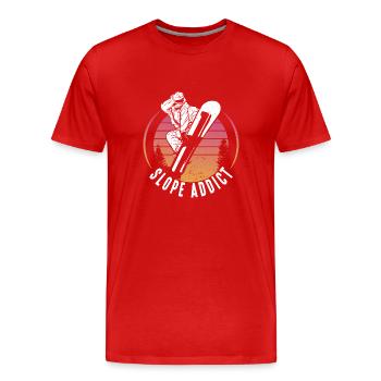 Snowboarding Slope Addict Snowboarder - T-shirt bio Premium Homme - rouge - Devant - Damien (186cm)
