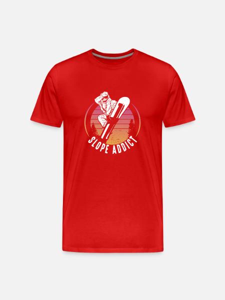 Snowboarding Slope Addict Snowboarder - Men's Premium Organic T-Shirt - red