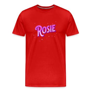 Nom Rosie personnalisé - T-shirt bio Premium Homme - rouge - Devant - Damien (186cm)