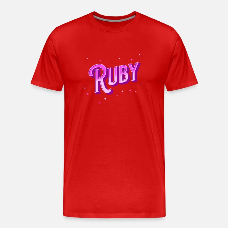 Ruby Namen personalisiert - Männer Premium Bio T-Shirt - Rot