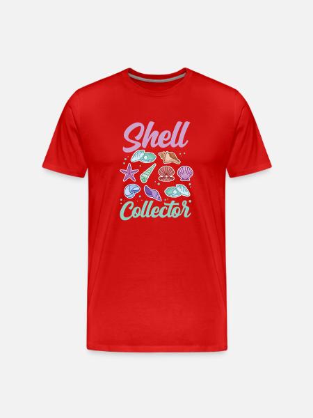 Skalsamlare Musselsamlare samlar musslor - Organic T-shirt Ekologisk premium-T-shirt herr - röd