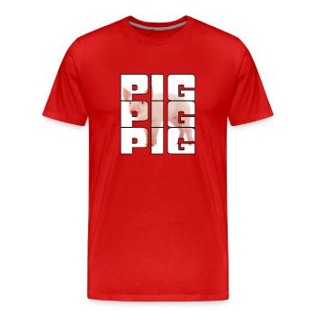 Cochon - T-shirt bio Premium Homme - rouge - Devant - Damien (186cm)