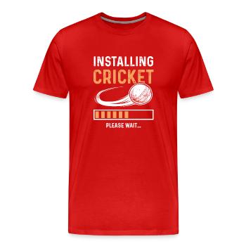 Installer le cricket - T-shirt bio Premium Homme - rouge - Devant - Damien (186cm)