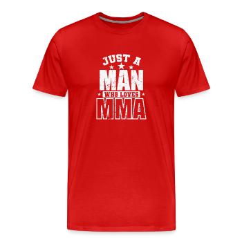 Juste un homme qui aime les arts martiaux mixtes MMA - T-shirt bio Premium Homme - rouge - Devant - Damien (186cm)