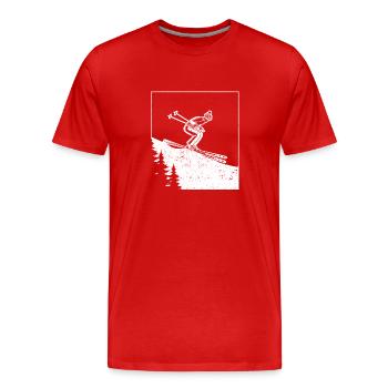 Skiliebhaber Lustig Skifahren Wintersport Alpin - Männer Premium Bio T-Shirt - Rot - Vorne - Damien (186cm)